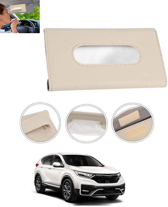 monolive Beige Leatherite Rectangle Shape Fancy Design Tissue Dispencer For Car-309 Vehicle Tissue Dispenser-picture-10