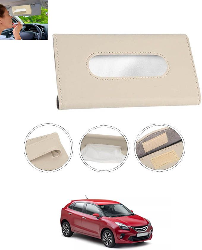 Beige Leatherite Rectangle Shape Fancy Design Tissue Dispencer For Car-21 Vehicle Tissue Dispenser-image-30