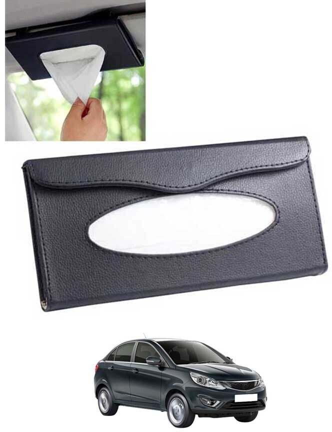 monolive Black Leatherite Rectangle Shape Fancy Design Tissue Dispencer For Car-259 Vehicle Tissue Dispenser-picture-15