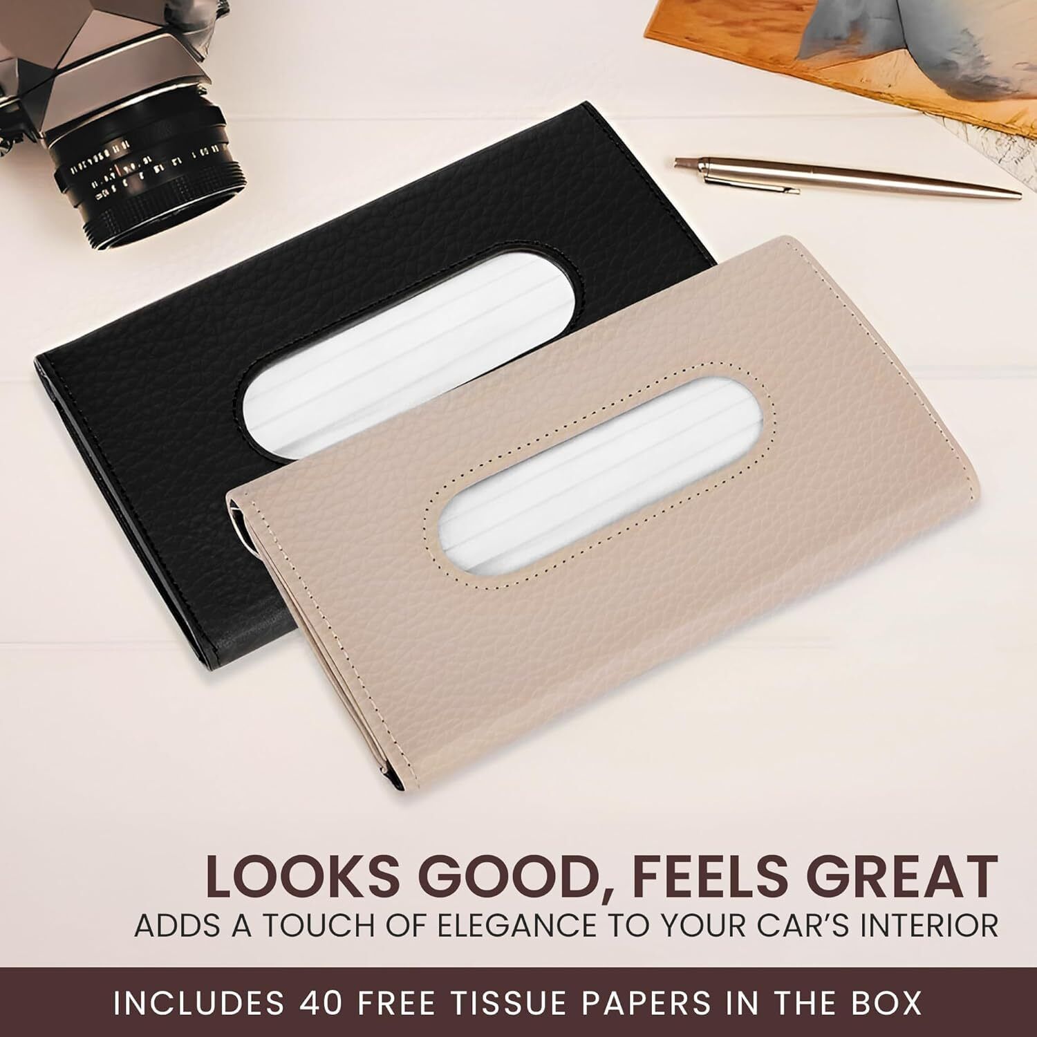 enmora Car Tissue Holder, Sun Visor Napkin Holder, Car Visor Tissue X21 Vehicle Tissue Dispenser-picture-2