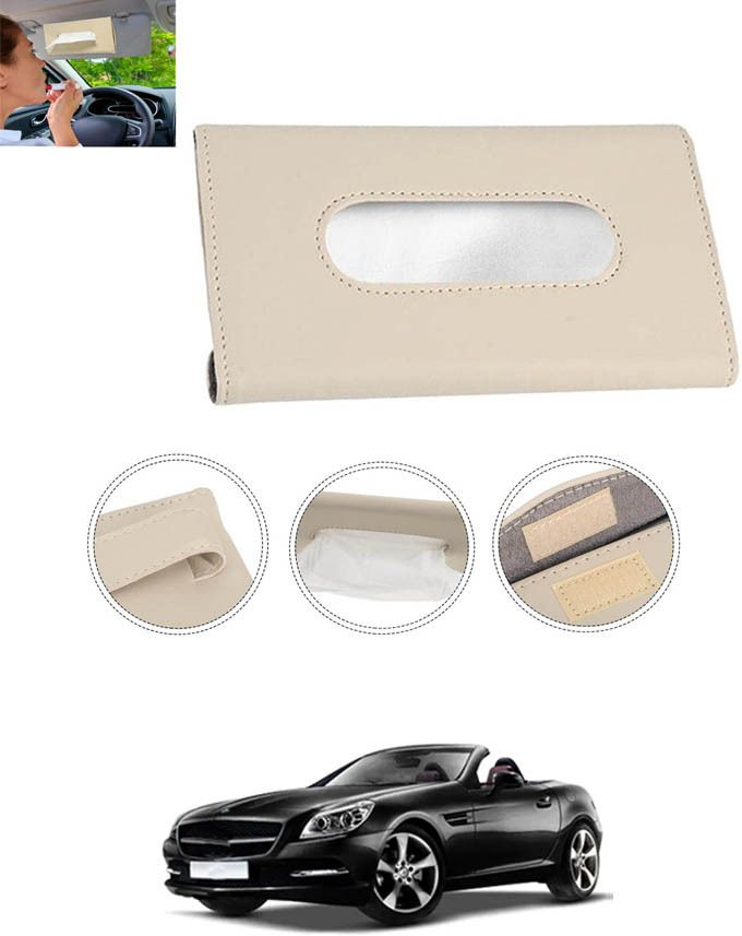 Universal Leatherite Beige Rectangle Tissue Paper Box/Dispencer For Car-244 Vehicle Tissue Dispenser-image-5