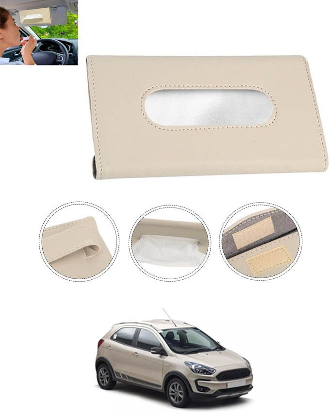 monolive Beige Leatherite Rectangle Shape Fancy Design Tissue Dispencer For Car-18 Vehicle Tissue Dispenser-picture-22