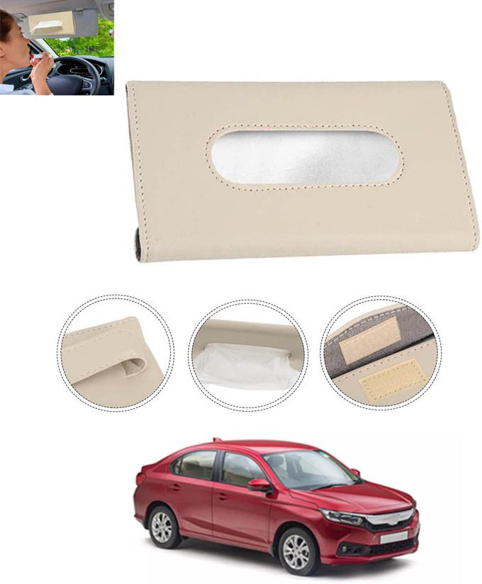 monolive Beige Leatherite Rectangle Shape Fancy Design Tissue Dispencer For Car-133 Vehicle Tissue Dispenser-picture-17