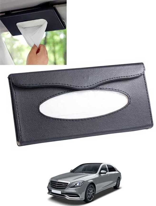 Black Leatherite Rectangle Shape Fancy Design Tissue Dispencer For Car-148 Vehicle Tissue Dispenser-image-45