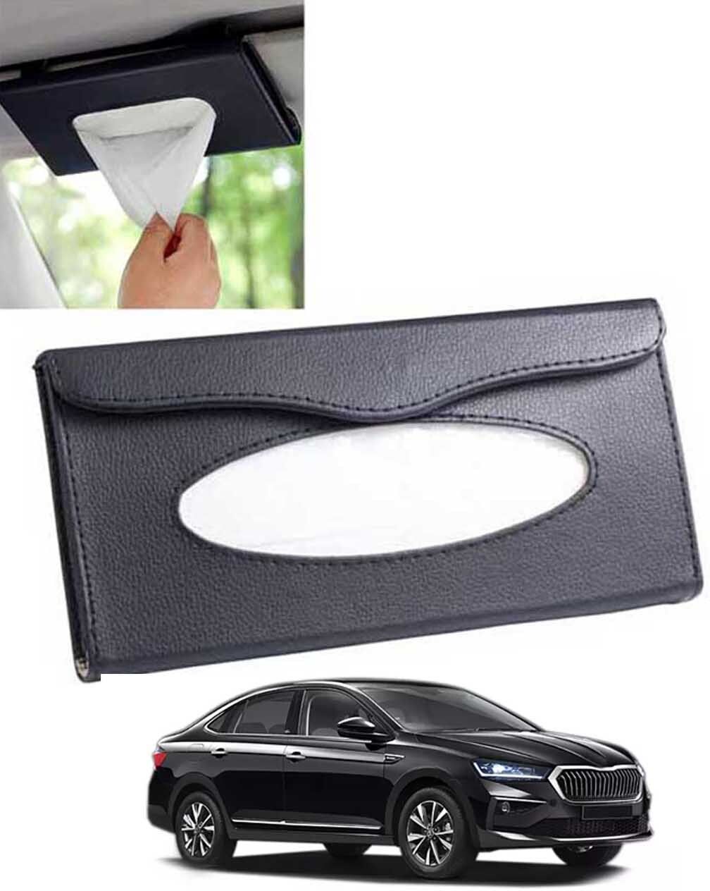 Black Leatherite Rectangle Shape Fancy Design Tissue Dispencer For Car-162 Vehicle Tissue Dispenser-image-39