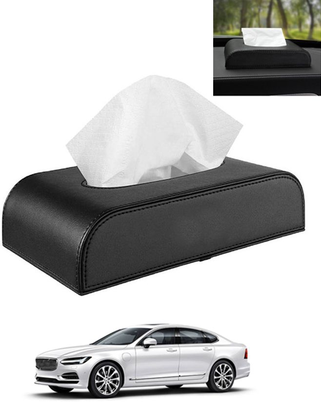 Tissue Holder Black Leatherite/Include Tissue/Save Space For Home/Car/Office-190 Vehicle Tissue Dispenser-image-6
