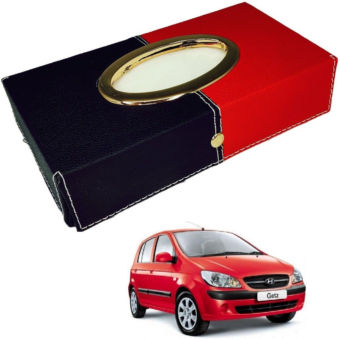 mockhe Chrom-Black-Red Tisue Box Leatherete-378 Vehicle Tissue Dispenser-picture-12