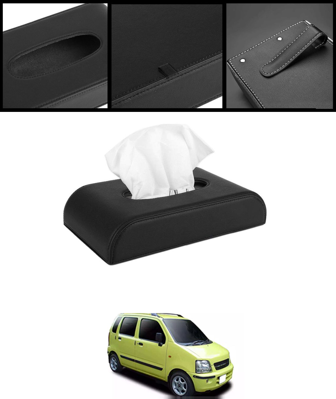 ayw Universal Black D Shape Leatherite Tissue Holder For Car/Home-303 Vehicle Tissue Dispenser-picture-17