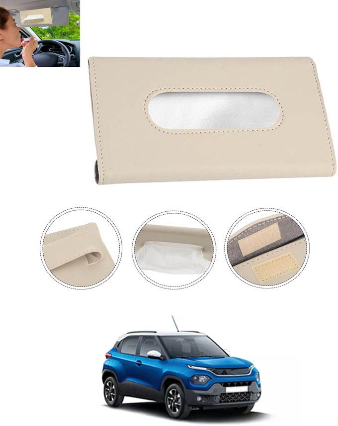 Universal Leatherite Beige Rectangle Tissue Paper Box/Dispencer For Car-210 Vehicle Tissue Dispenser-image-48