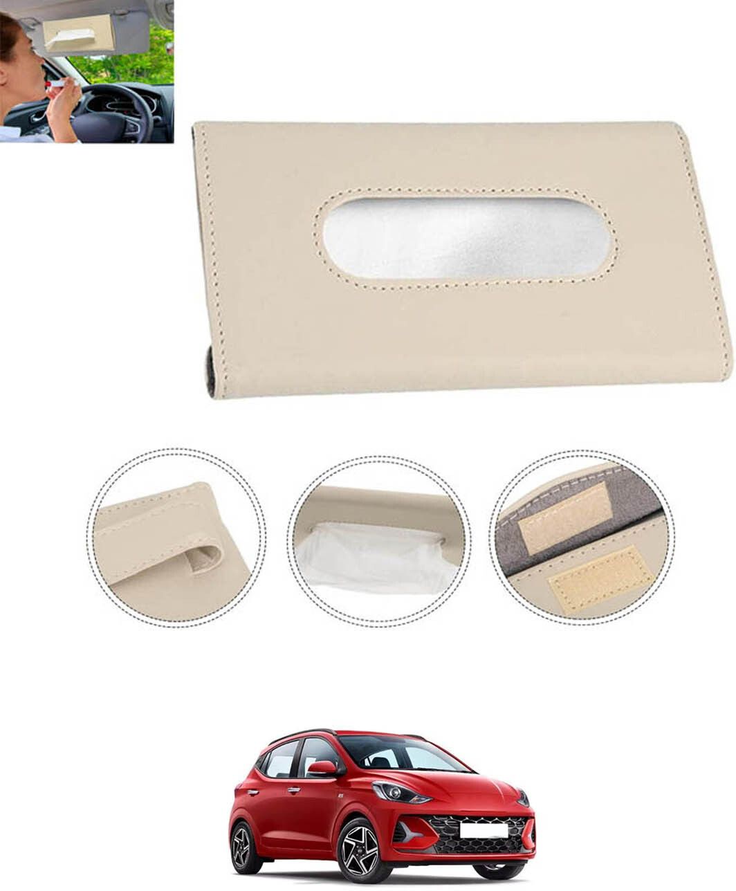 ccmm Universal Leatherite Beige Rectangle Tissue Paper Box/Dispencer For Car-122 Vehicle Tissue Dispenser-picture-21
