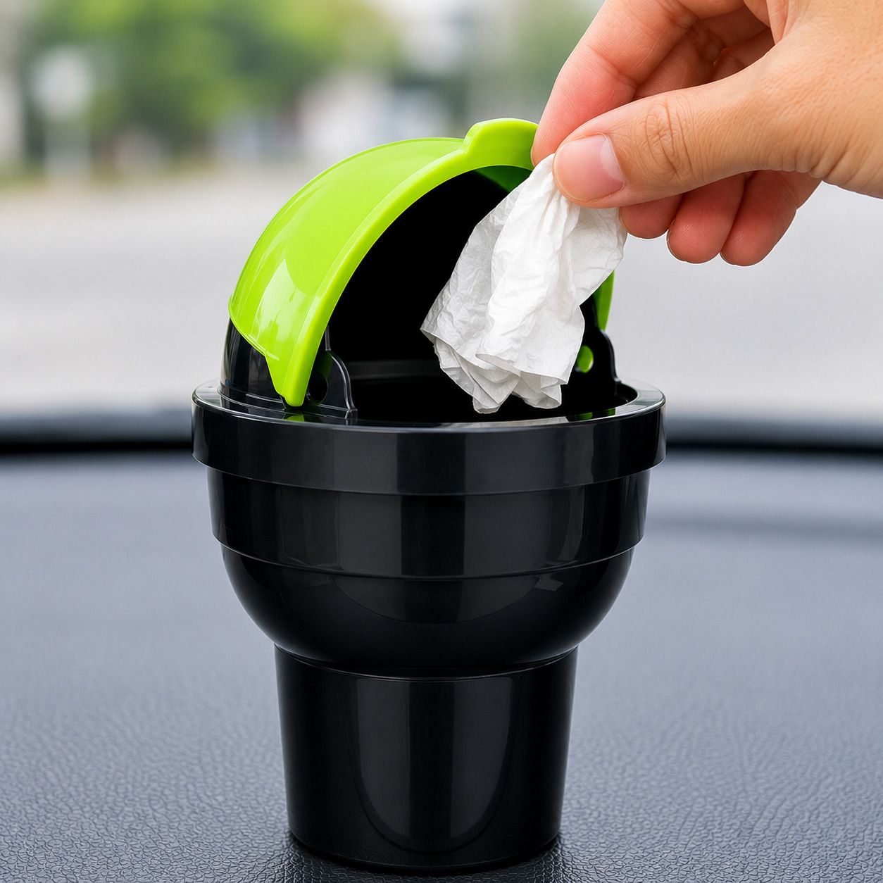 Car Mini Dustbin Portable Plastic Trash Bin for Car, Office, Home | Multicolor Car Trash Bin Bag-image-44