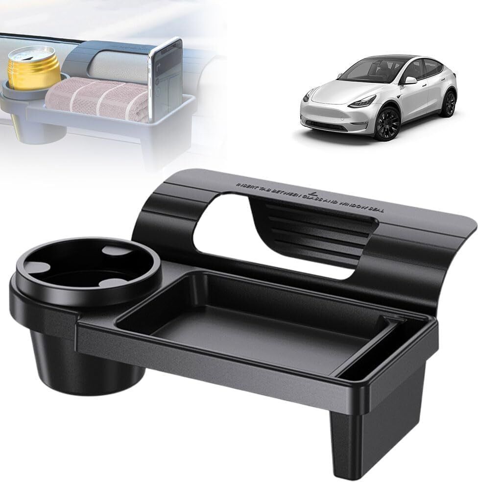 deoxys Car Window Organizer, Multifunctional Vehicle Door Side Hanging Rack Cup Holder Tray Table-picture-16