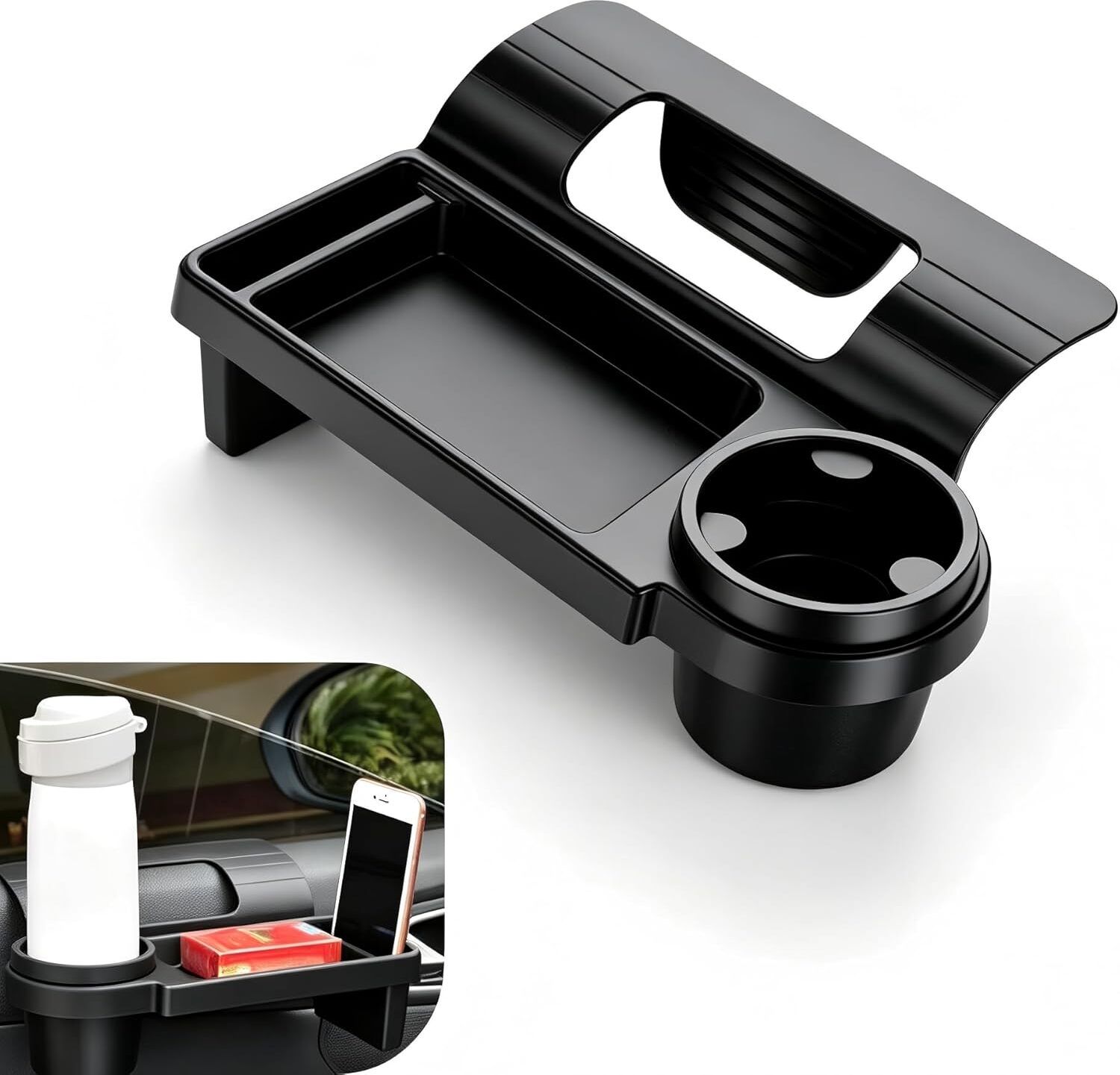 Car Window Cup Holder Organizer Box Hanging Storage Rack Cup Holder Tray Table-image-44