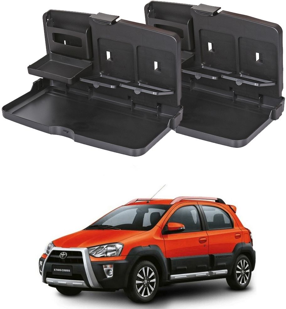oshotto FT-02 Food Travel Dining Tray For Toyota Etios Cross - Set of 2 Cup Holder Tray Table-picture-10