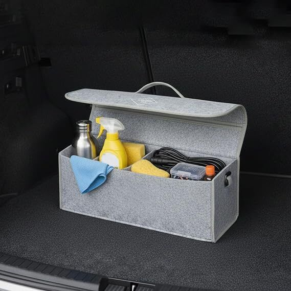 syutam Premium Felt Car Trunk Organizer(GREY) Trunk Organizer-picture-47