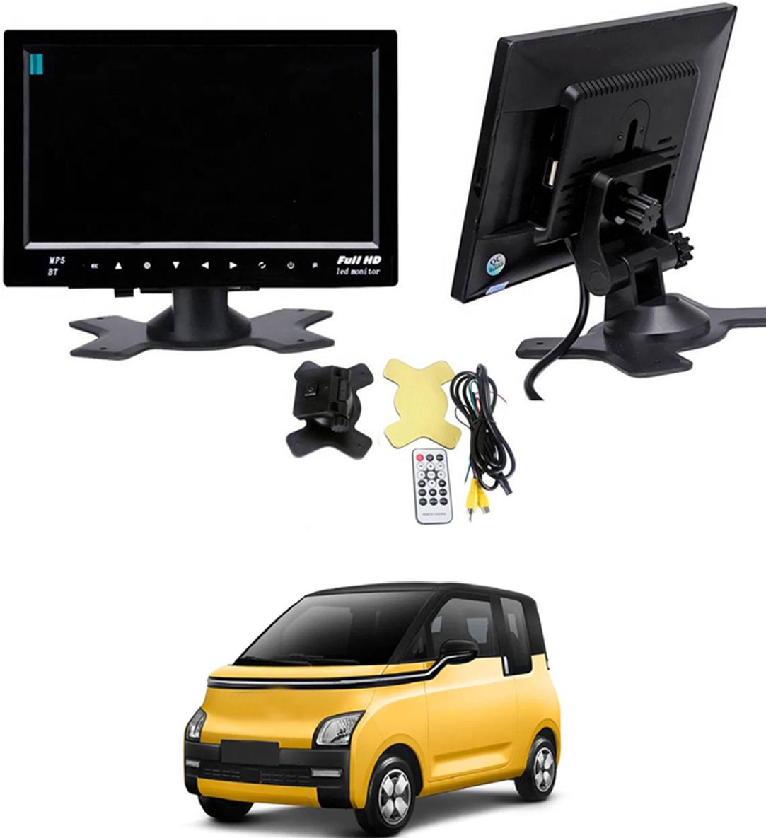 7inch Rearview LCD/Full HD/USB Function/Remote Control Screen For Vehicle-66 Black LCD-image-47