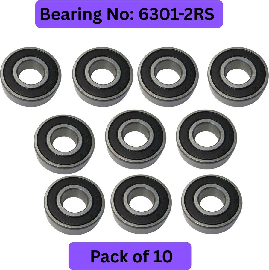 6301 2RS 10 Pieces (12x37x12) MM 2RS Rubber Sealed Deep Groove Ball Bearing Wheel Bearing-image-24