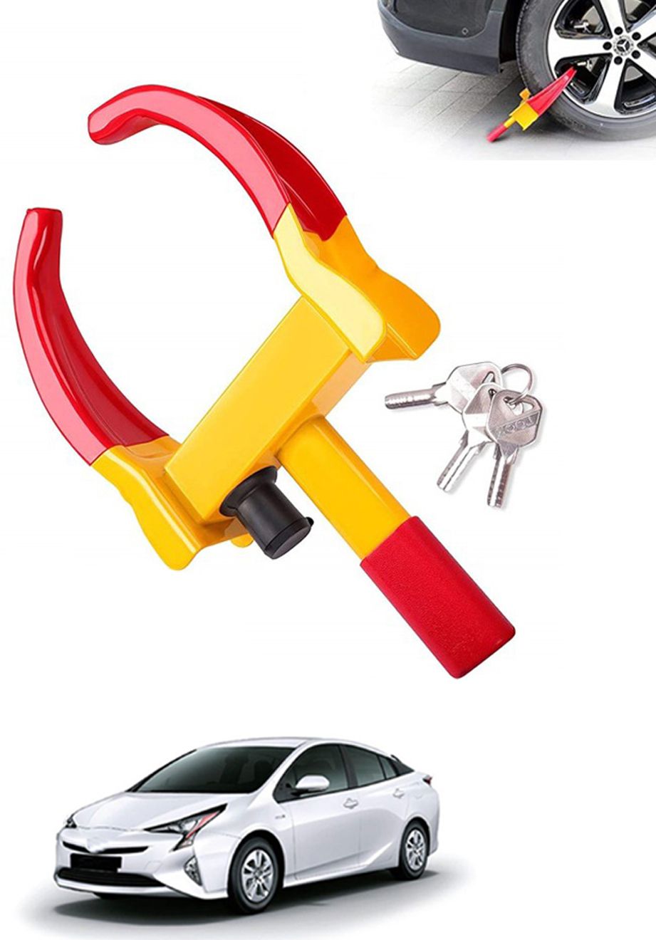 Yellow/Red Anti-Theft Safety Wheel Lock For Car-207 Universal Heavy Duty Yellow/Red Anti-Theft Car Security Wheel Lock-207 Wheel Lock-image-37