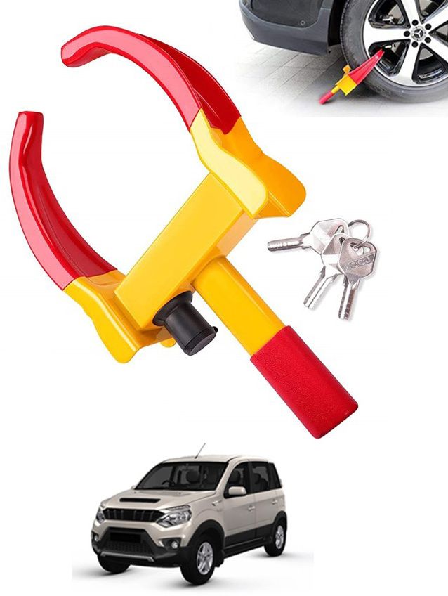 Heavy Duty Anti Theft Wheel Lock With Two Key For NuvosportMahindra2018 Universal Anti-Theft Protective Car Wheel Lock Security Tyre Clamp 196 Wheel Lock-image-31