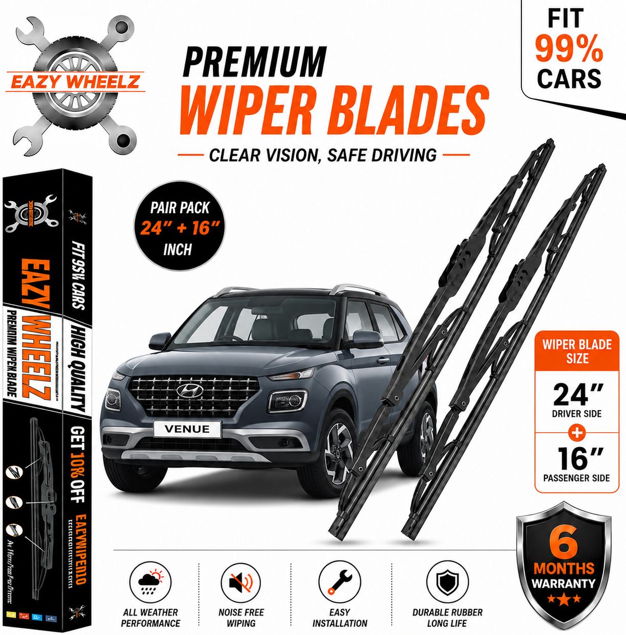 eazy wheelz Windshield Wiper For HYUNDAI Venue E Petrol-picture-24