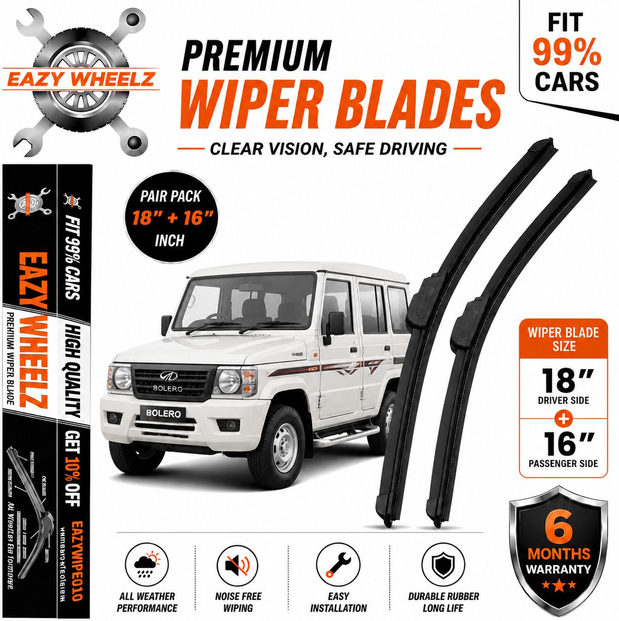 Windshield Wiper For Mahindra Bolero, Bolero Camper 2WD PS BS3, Bolero Camper 4WD PS BS3-image-41