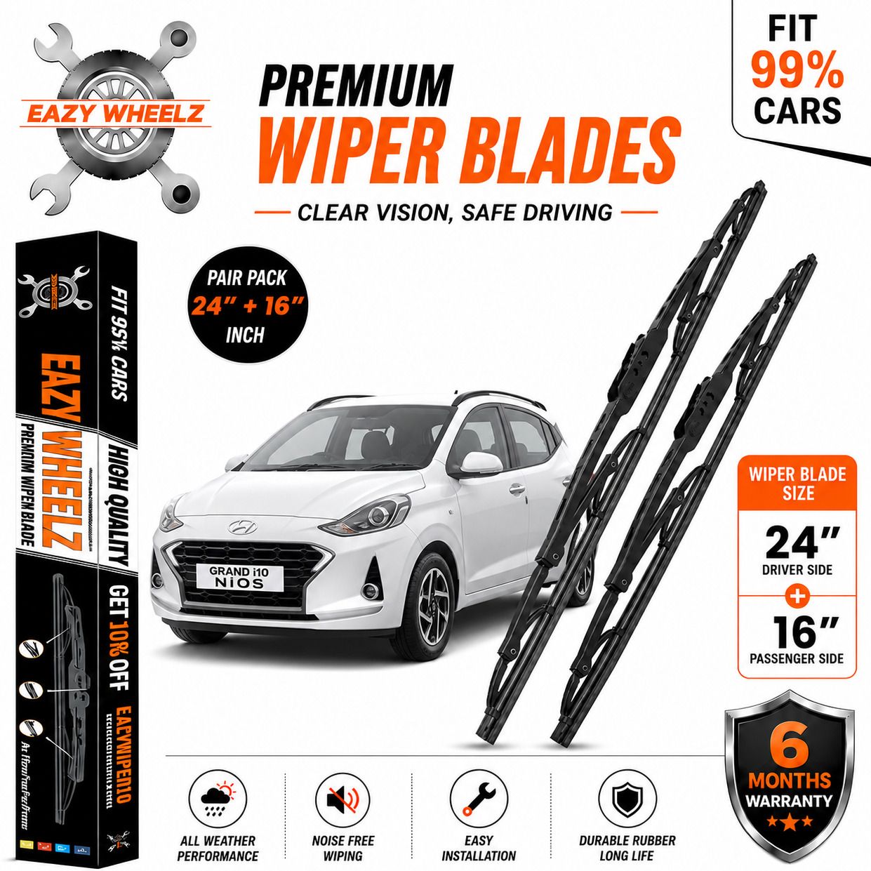 Windshield Wiper For HYUNDAI Grand i10, Grand I10 Nios Magna 1.2 Kappa VTVT, Grand I10 Nios Sportz 1.2 Kappa VTVT-image-44