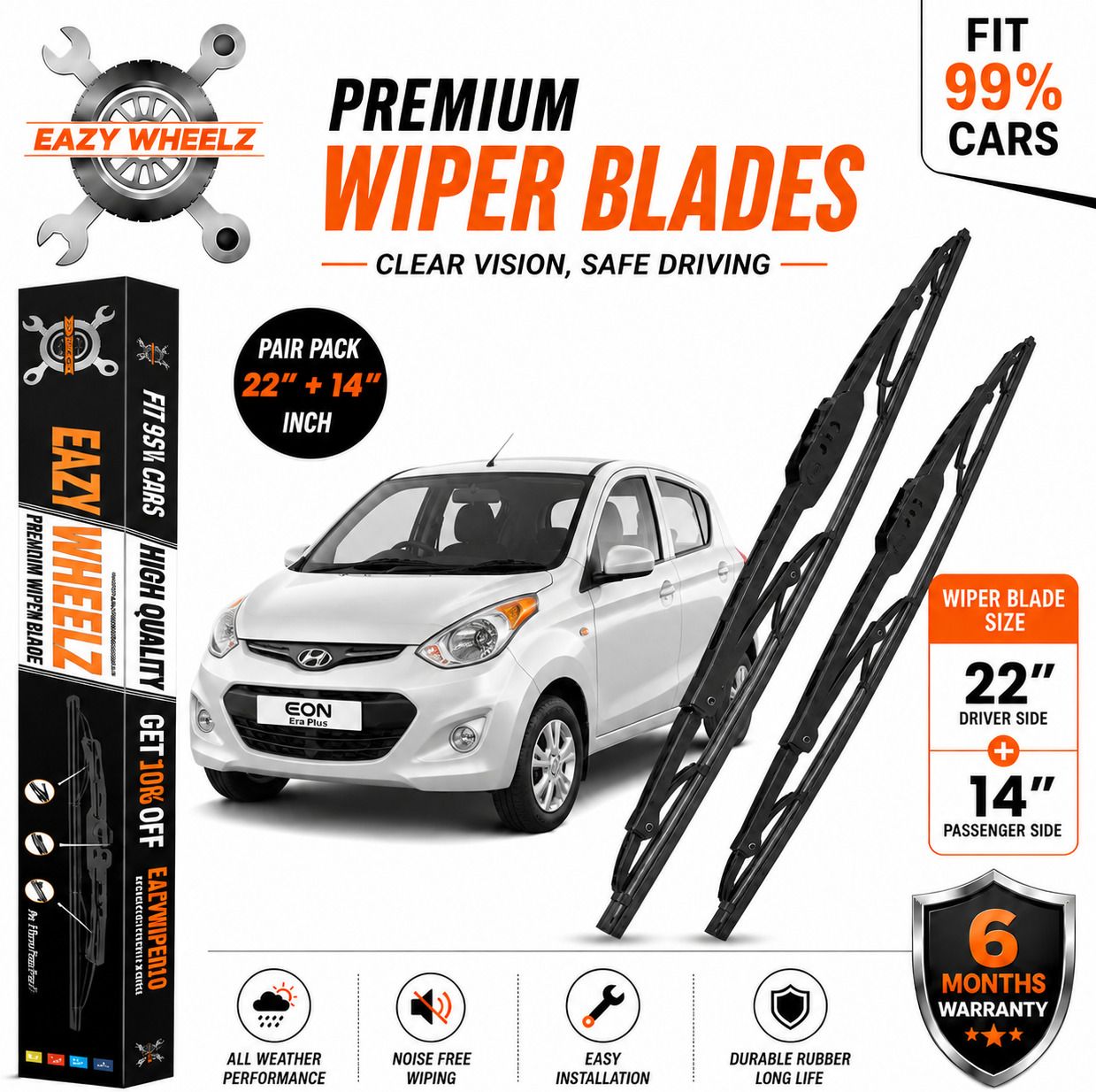 eazy wheelz Windshield Wiper For Hyundai EON Era Plus, EON Era Plus Option-picture-10
