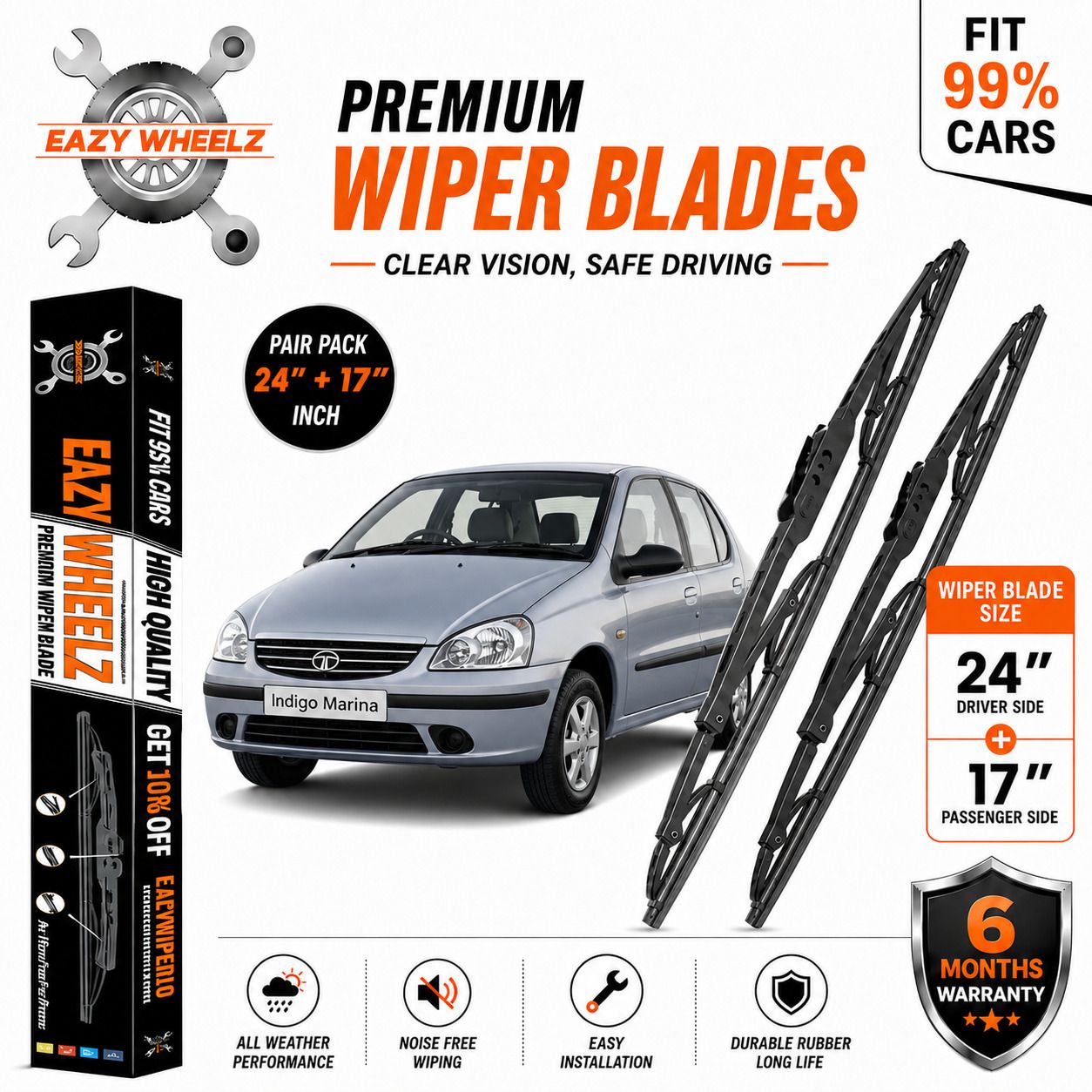eazy wheelz Windshield Wiper For Tata Indigo Marina-picture-31