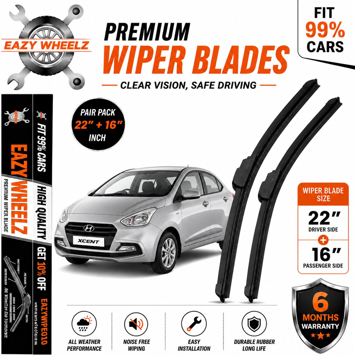 eazy wheelz Windshield Wiper For Hyundai Xcent 1.1 CRDi Base, Xcent 1.1 CRDi SX, Xcent 1.1 CRDi SX Option-picture-12