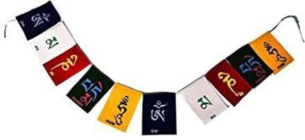 Tibetan Flag Buddhist Prayer Om Mani Padme Hum Bike/car Carabiner