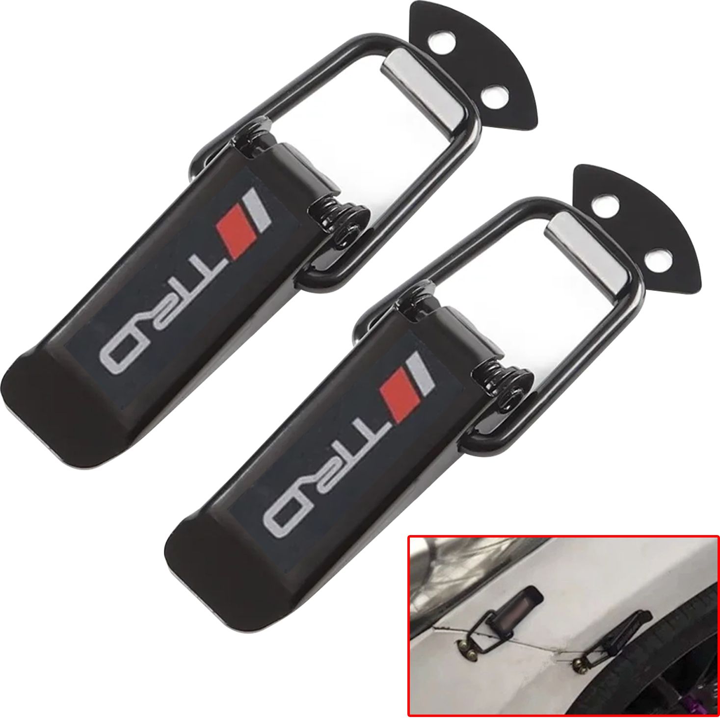 Car Big Boot Bonnet Side Bumper Guards Toggle Fasteners Catch Clips Locking Carabiner