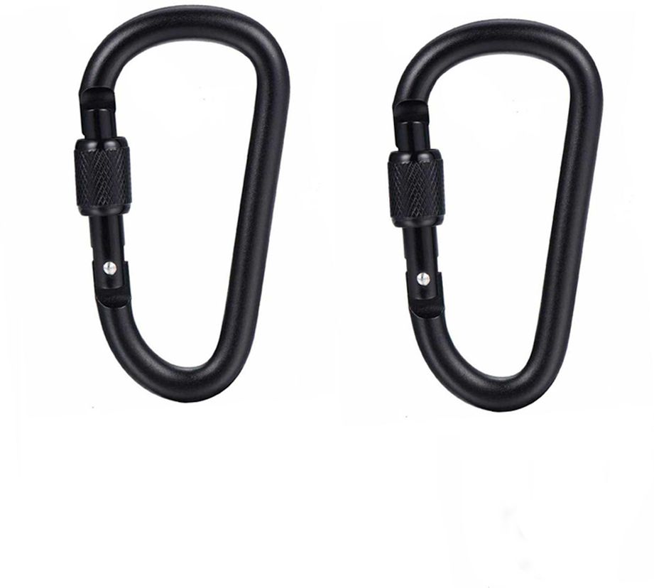 stealodeal Black Aluminium Carabiner Screw Locking Clip Hook Keychain Buckle for Outdoor Locking Carabiner-picture-24