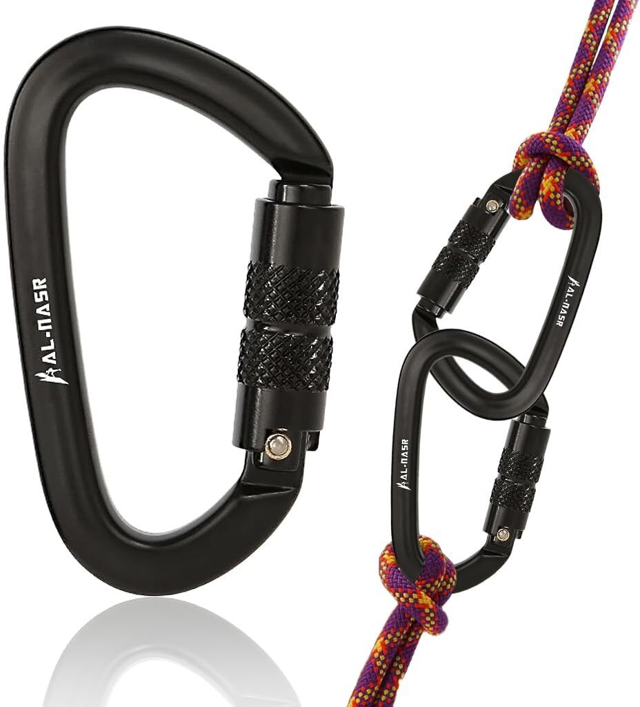 gustave Lightweight Aluminum Carabiner Clip with Double Gate for Outdoor Use Gear Locking Carabiner-picture-23