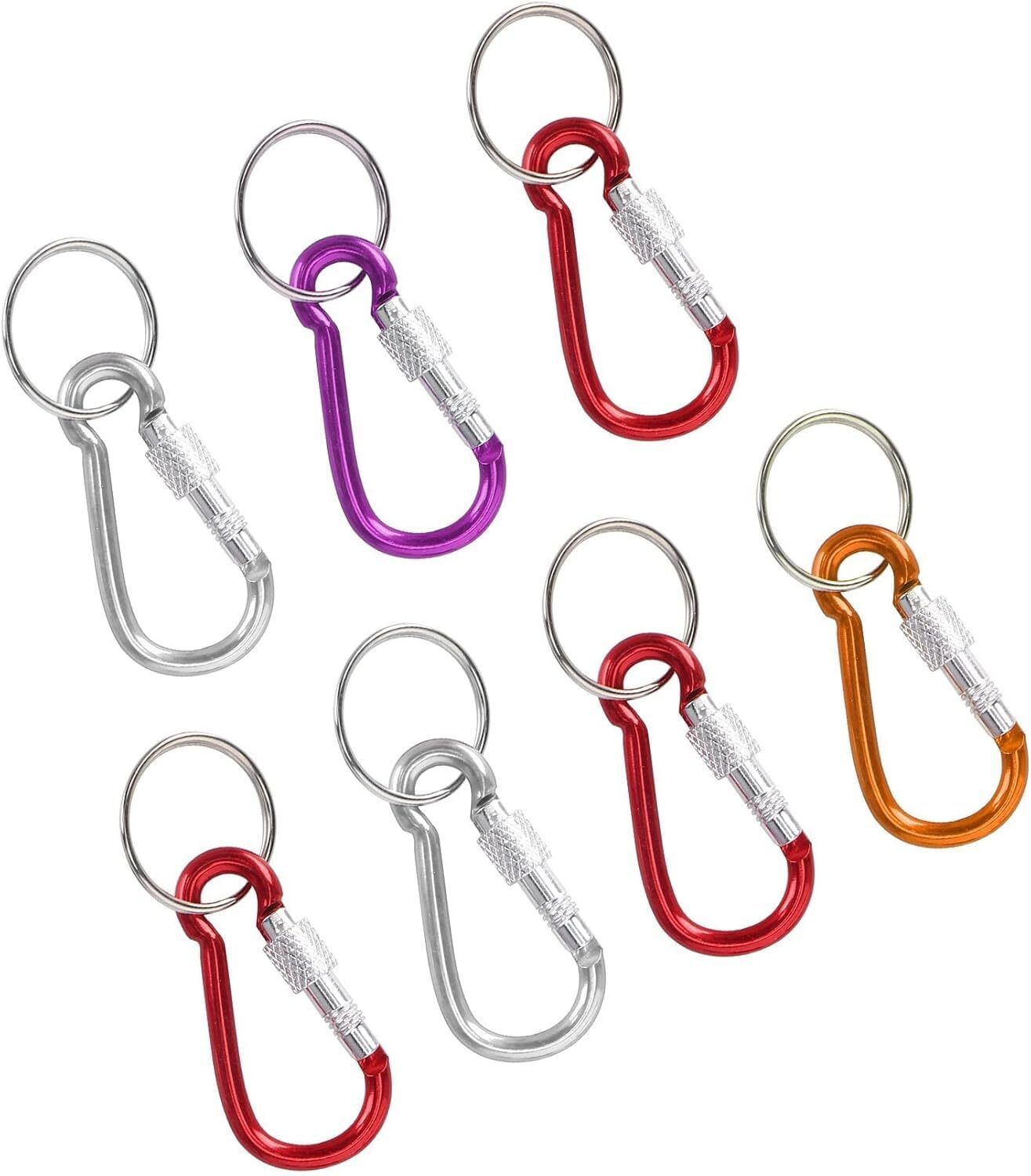 apna kanha Carabiner Keychain with Screw Lock for Hiking Climbing Travelling(Pack of 10) Locking Carabiner-picture-44