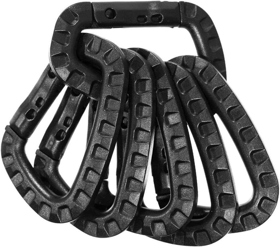 Tactical Carabiner Keychain - Hard Polymer Carabiners D Rings -6 Pcs -Set Carabiner