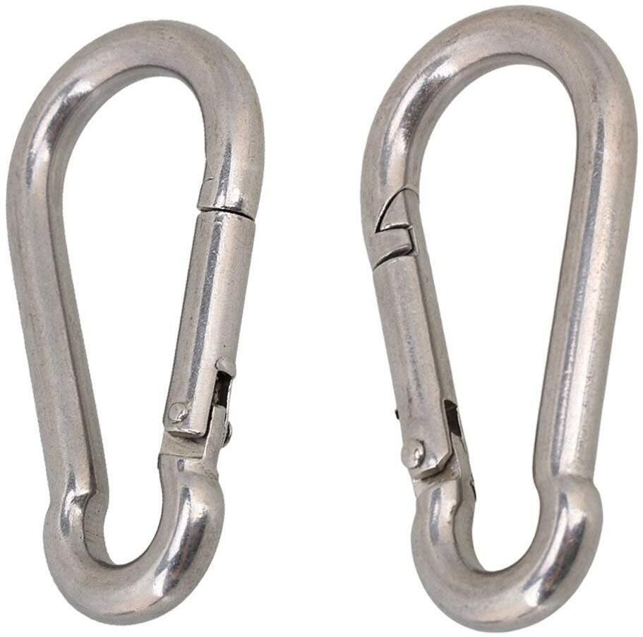 10mm Thickness Snap Hook Heavy Duty Stainless Steel Fit for Gym,Climbing,Camping Locking Carabiner