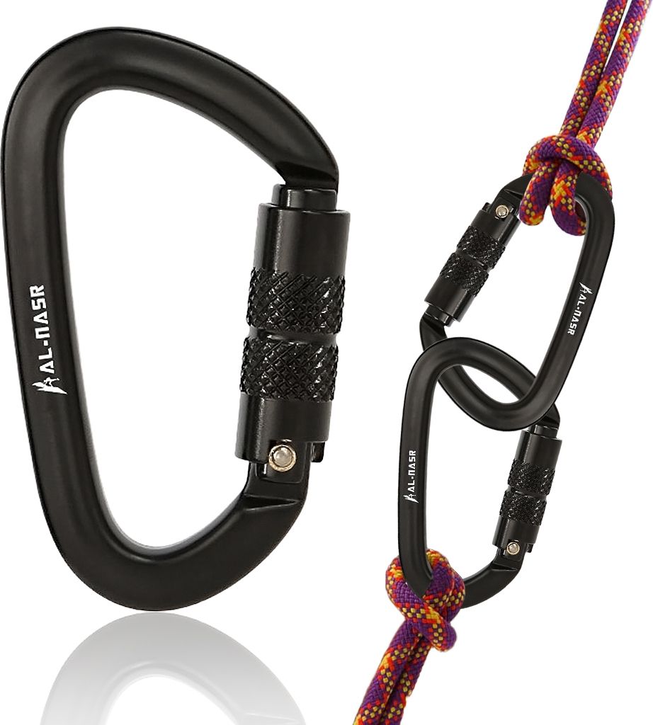 verilux Heavy Duty Aluminum Alloy D Lock Carabiner Auto Lock for Climbing Hammocks Tree Locking Carabiner-picture-18