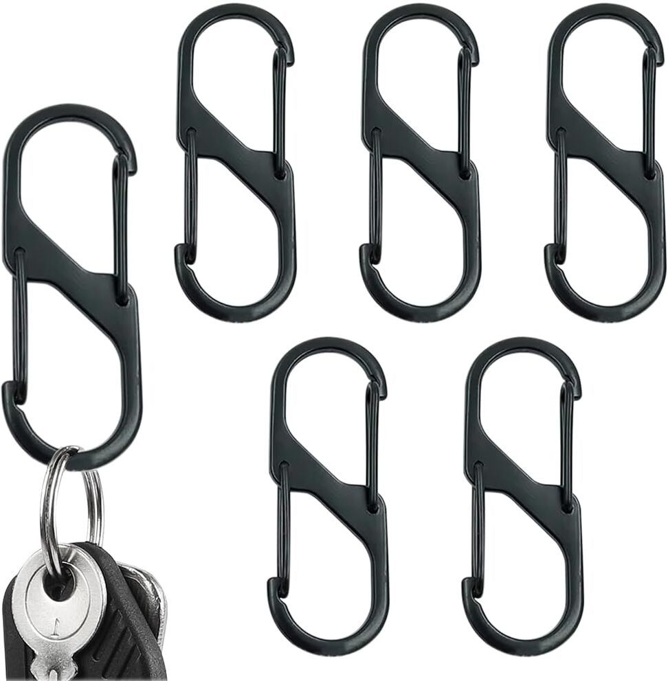 5Pcs Dual End Carabiner Zinc Alloy S Shaped Quick Release Hooks for Camping Carabiner