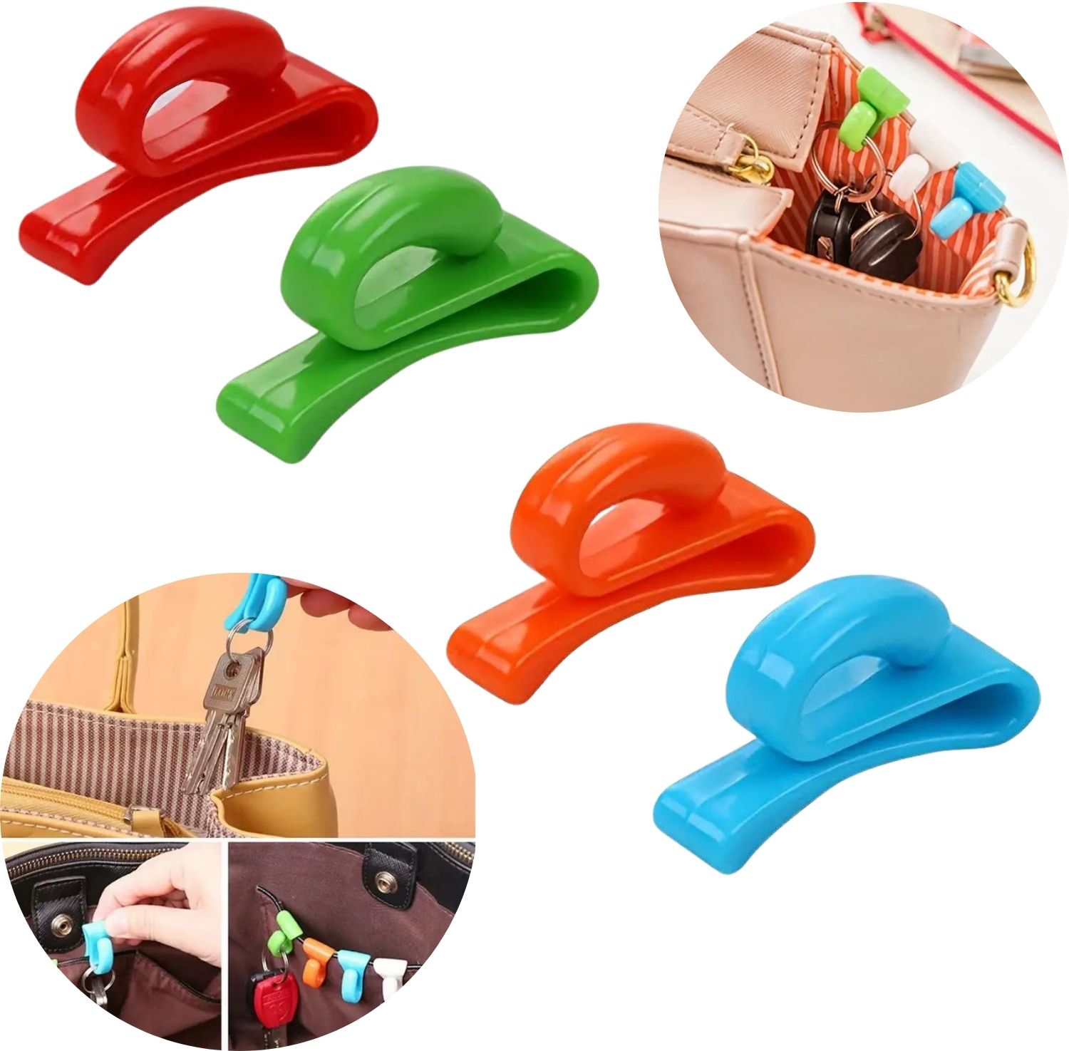 Plastic Bucket Clip, Anti Lost Bag Hook, Mini Portable Key Clips Locking Carabiner-image-7