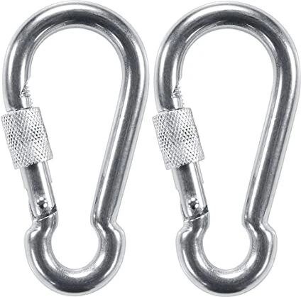 Stainless Steel Screw Lock Carabiner Hooks Locking Carabiner-image-5