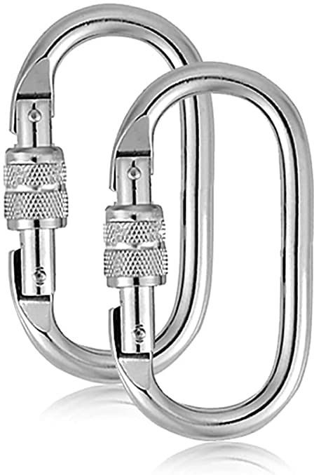 Locking Carabiner Clips Spring Snap Oval Shape Hook Locking Carabiner-image-21