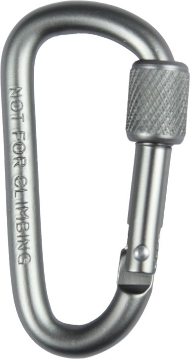 Silver Aluminium with Screw Locking Hook Locking Carabiner