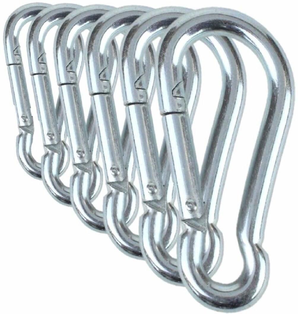 Stainless Steel Spring Snap Hook Carabiner Hook Pack of 6 Locking Carabiner