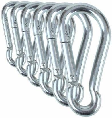 4" Metal Spring Snap Hook Carabiner {Pack of 6} Locking Carabiner-image-1