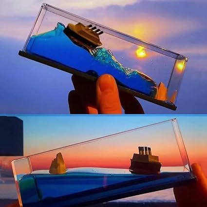 Moving Titanic Liquid Wave Cruise Ship Car Dashboard Carabiner-image-41