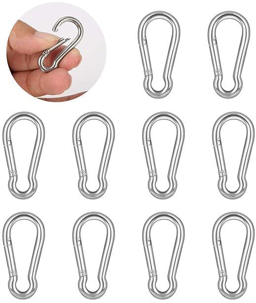 archoice 10X D Ring Shape Carabiner Spring Snap Key Chain Clip Hook Outdoor Buckle Carabiner-picture-31