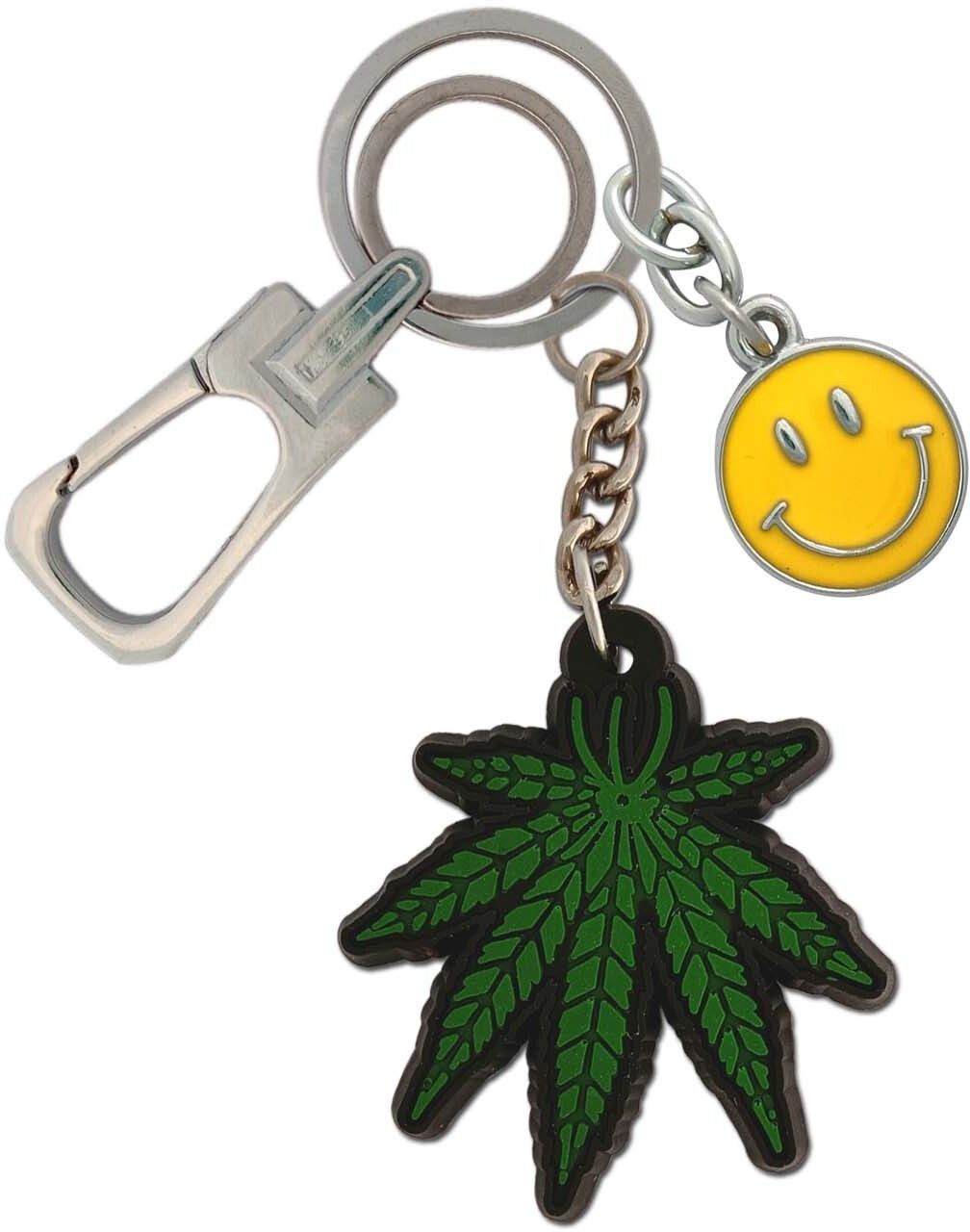 shoky looks Green Leaf Unique Metal Finishing Locking Lock with Smiley Locking Carabiner-picture-39