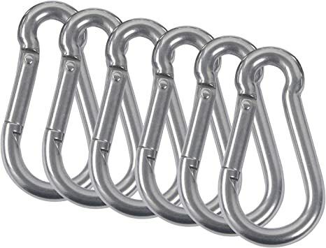 3.5" Metal Spring Snap Hook Carabiner {Pack of 6} Locking Carabiner-image-24