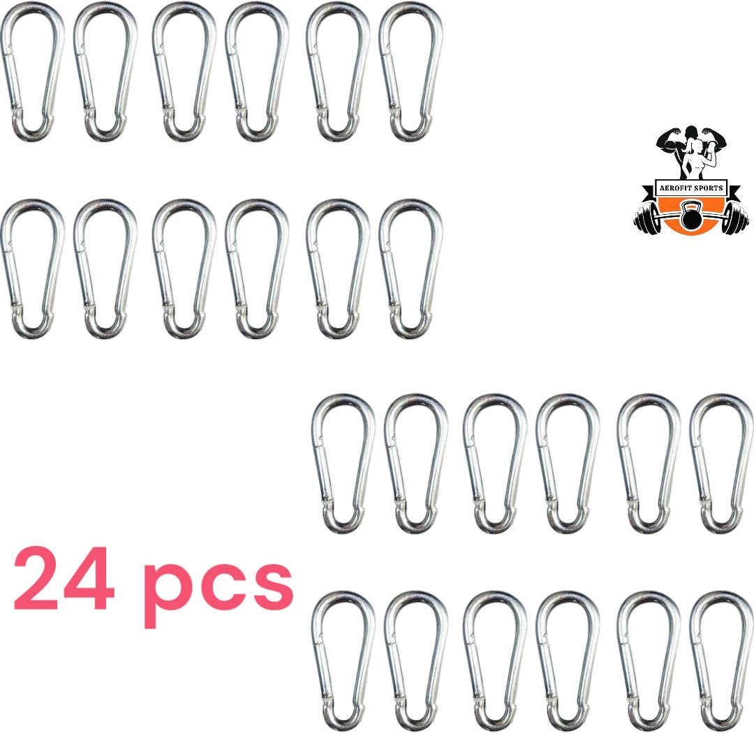 Heavy Duty Carabiner Hook for Gym Cable Machines – Silver, Steel – Pack of 24 Locking Carabiner-image-44