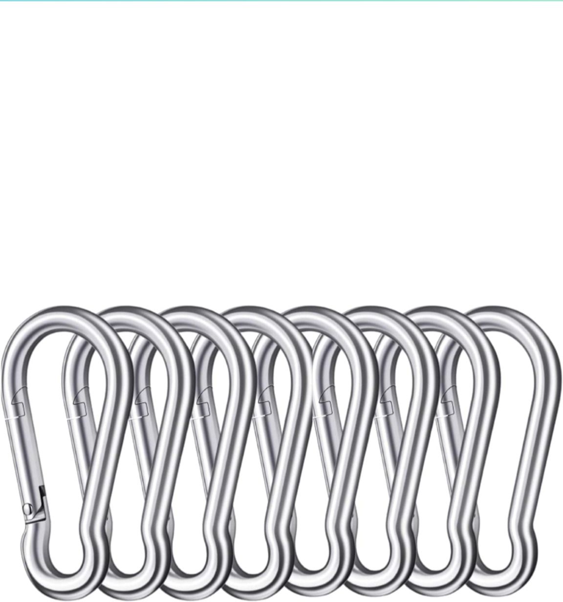 8pcs Heavy Duty 8MM Thick S.S Snap Hook for Hiking/Camping/GYM Locking Carabiner Locking Carabiner-image-31